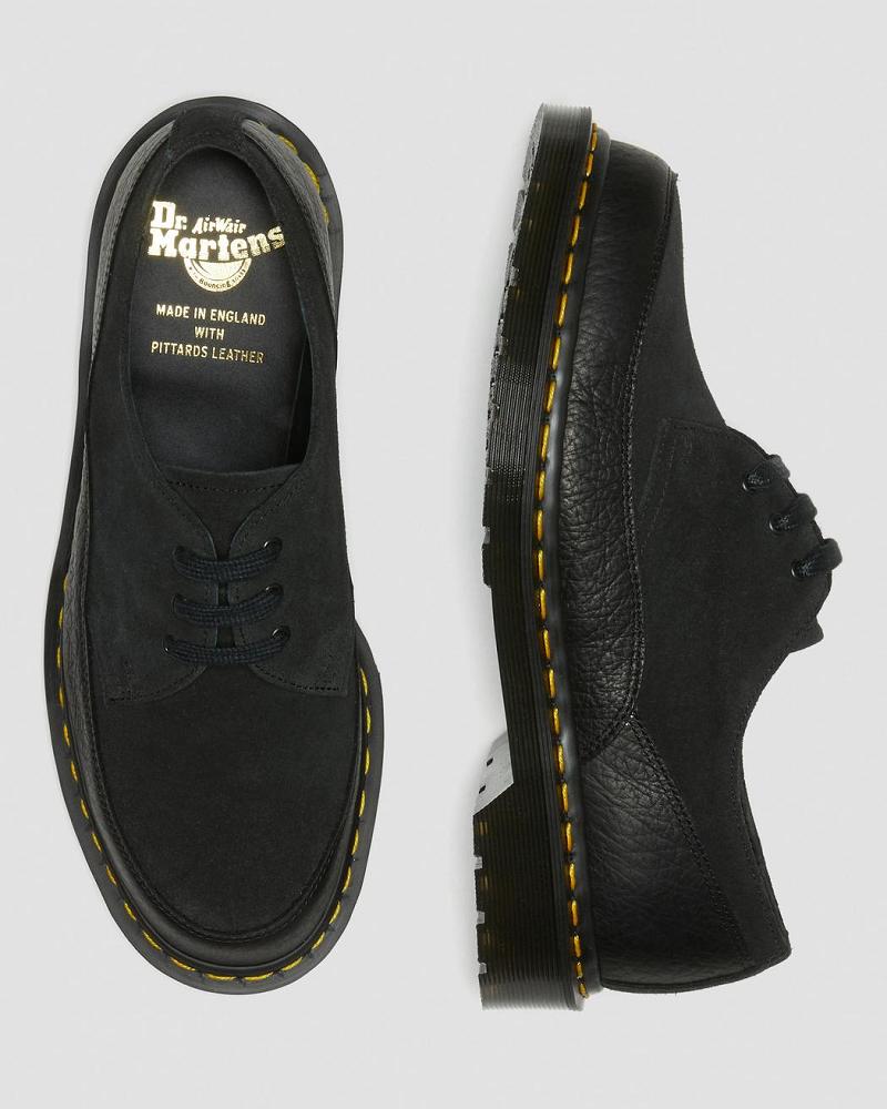 Black Women's Dr Martens 1461 Guard Made in England Leather Lace Up Shoes | CA 331ZUT